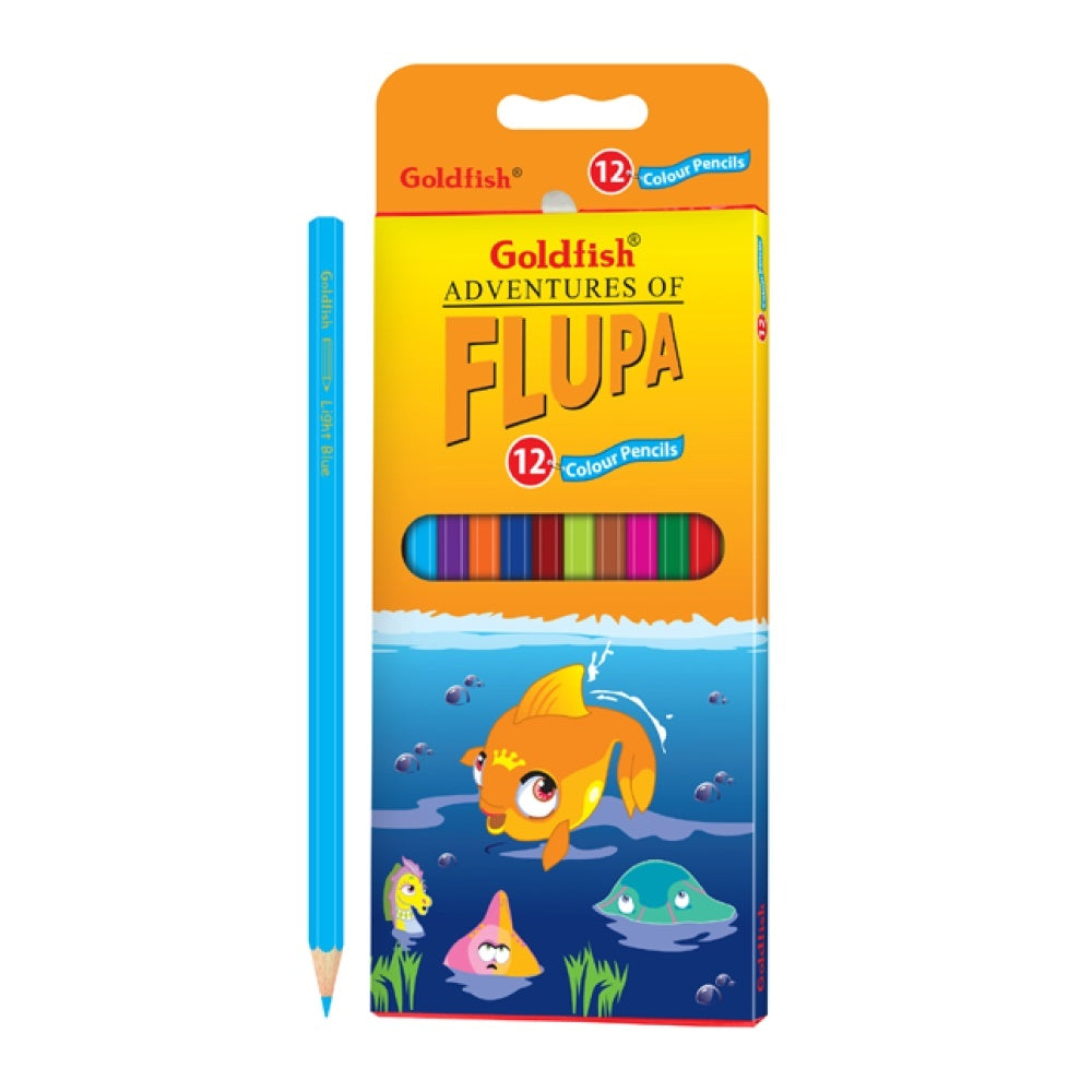 GOLDFISH ADVENTURES OF FLUPA COLOUS PENCILS 1 UNIT 12s